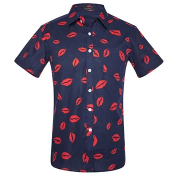 

Fashion Mens Cotton Short Sleeve Hawaiian Shirt Summer Casual Shirts Male Brand Clothing Vacation Tops
