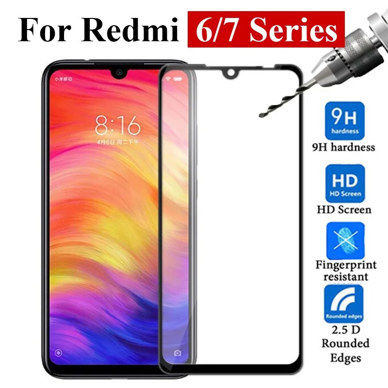 Защитное стекло для Xiaomi Redmi 7 Note 7 Pro 6 6a Защитная пленка для экрана Redmi6 Note6 A My Note5 Note7 лист закаленная пленка