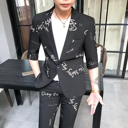 2019 Men Suit Korean Slim Fit Wedding Suits For Groom Summer 2pcs Set Business Formal Wear Tuxedo Ternos Masculino Costume Homme 2019 Men Suit Korean Slim Fit Wedding Suits For Groom Summer 2pcs Set Business Formal Wear Tuxedo Ternos Masculino Costume Homme