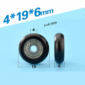 

[R0419-6]10PCS Free Shipping 624zz deep groove ball bearing wheel 4*19*6 round type DIY minisize wheel pulley 0419R 0419T
