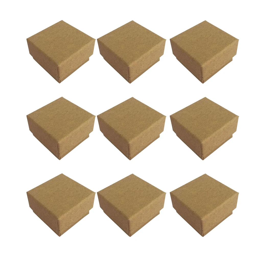 18pcs Small Size Kraft Rectangle Cardboard Jewelry Boxes for Jewelry Earring Necklaces Ring Accessaries