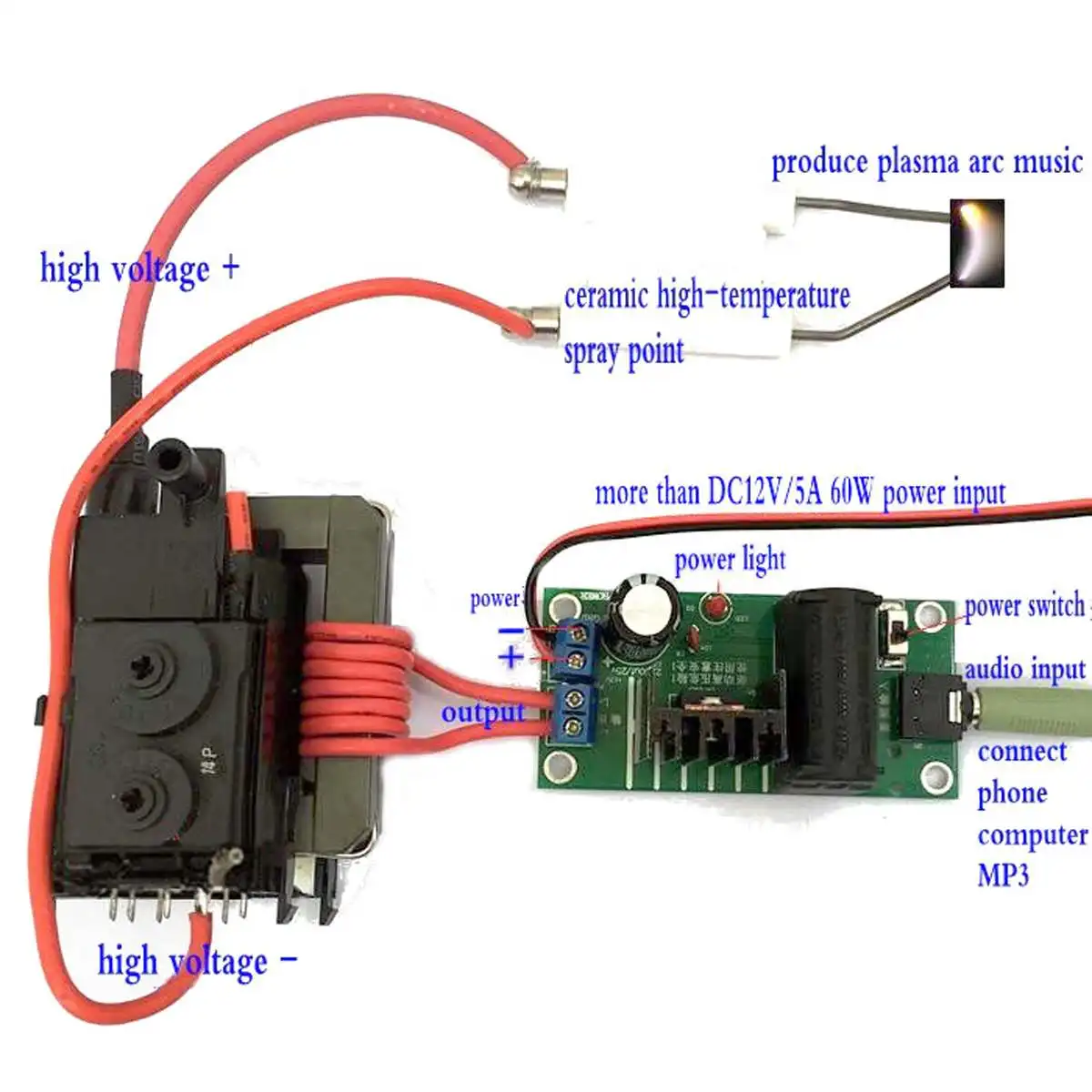 LEORY DIY DC 12 В 20 кв ZVS для Tesla катушка бустер генератор высокого напряжения плазменная