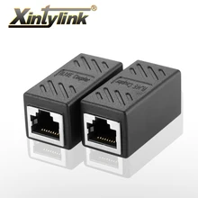 Xintylink rj45 conector cat7 cat6 cat5e adaptador de soquete duplo cat 6 8p8c rede extensor rg rj 45 rg45 ethernet cabo fêmea