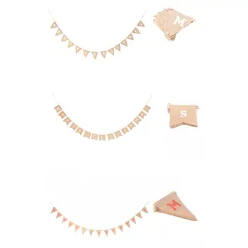 

Merry Christmas Pattern Buntings Burlap Christmas Banner Flag Happy New Year Christmas Xmas Flag Decoration