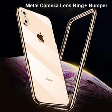 Чехол для iPhone X XS Max XR 7 8 6 6S Plus чехол Алюминиевый металлический объектив камеры телефона защитное кольцо и бампер противоударный чехол s