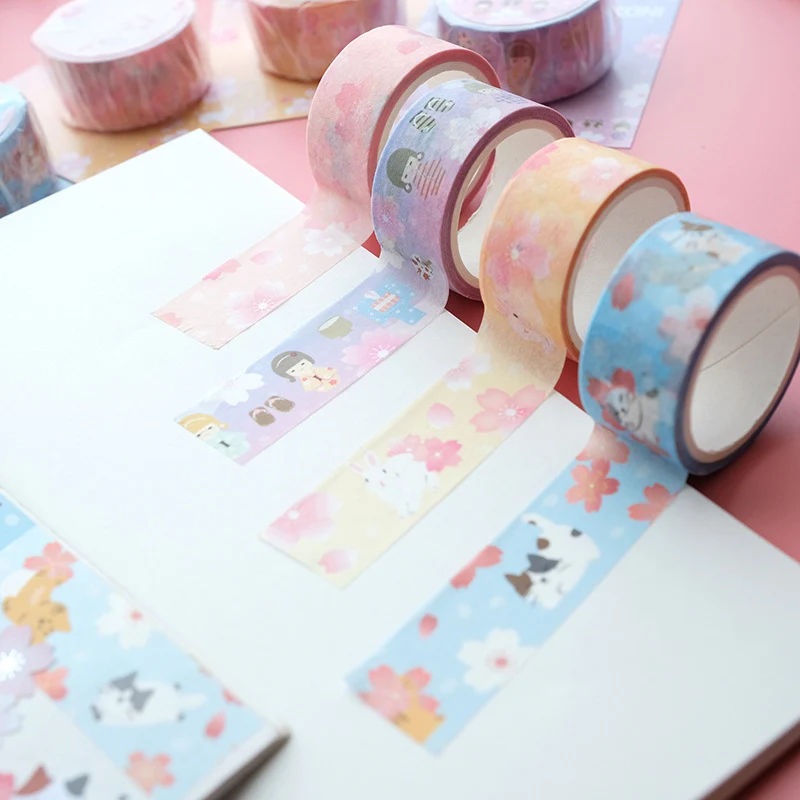 

20mm*5m Kawaii Masking Tape Cute Cherry Washi Tape Fantasy Decorative Adhesive Tapes For Kids Scrapbooking Diary Photos Albums