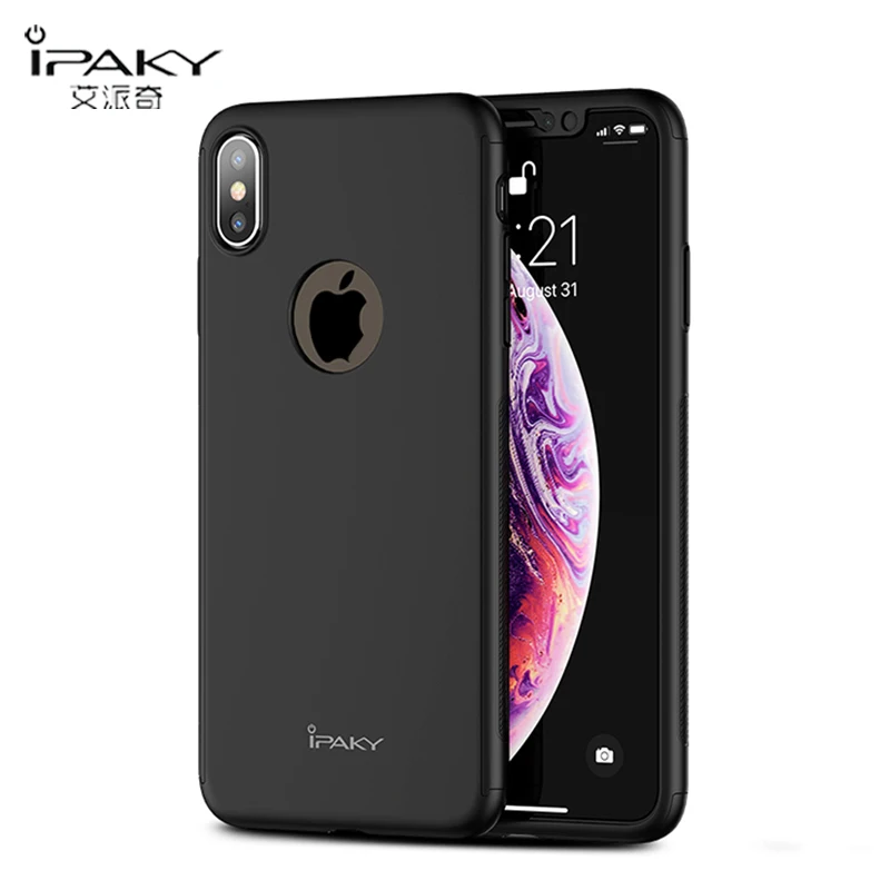 Для Apple iPhone Xs Max Чехол iPaky 360 Полный для Xr Тонкий чехол 10 ультра тонкий PC X s |