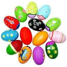 10 шт деревянные Яйцо вибратор 3 дюймов перкуссионные музыкальные пасхальными яйцами на Orff ударные Музыкальные яйца с песком-погремушка