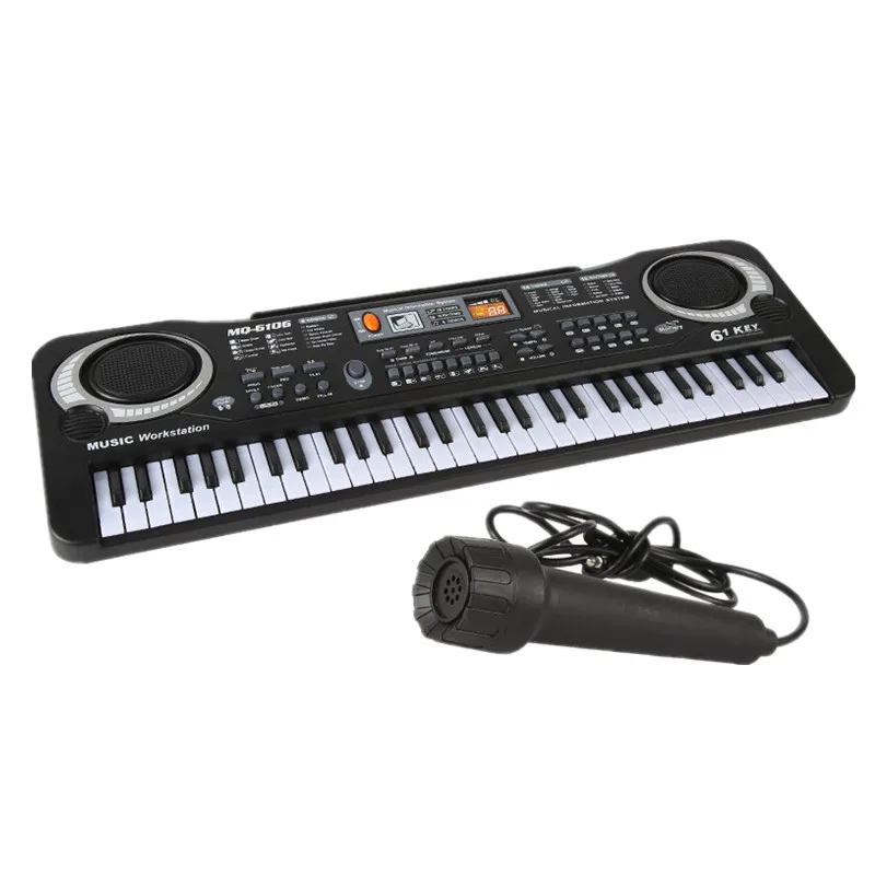 61KEY цифровой музыки Электронный музыкальный инструмент с микрофон музыкальный клавиатура Начинающий электронный орган