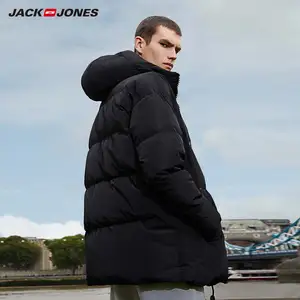 Image 1 - JackJones erkek kış kapşonlu ördek aşağı ceket erkek rahat moda ceket 2019 marka yeni erkek giyim 218312531