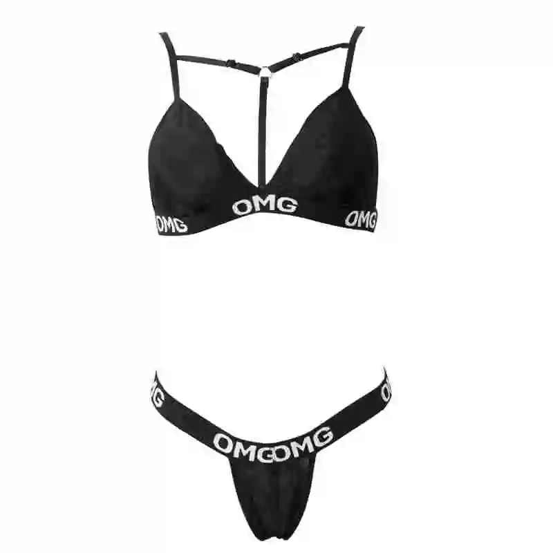 Sexy Women Bikini 2019 OMG Letter Print Bikini Set Swimsuit Beachwear