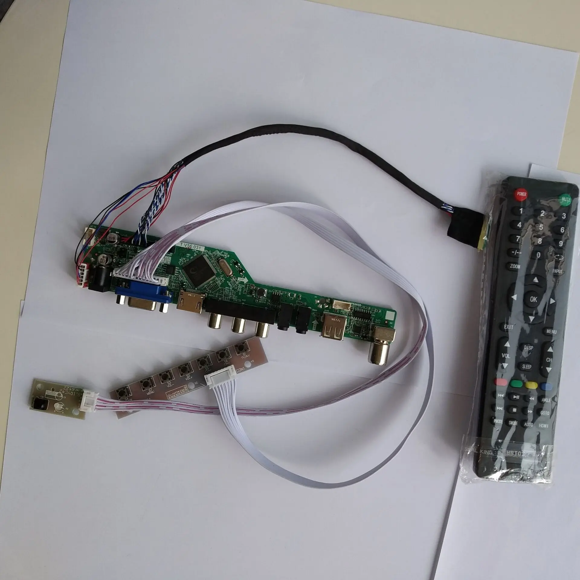  TV LED AV VGA HDMI RF LCD Mother Controller Board kit DIY For B156XW02 V2 HW4A 1366*768 15.6