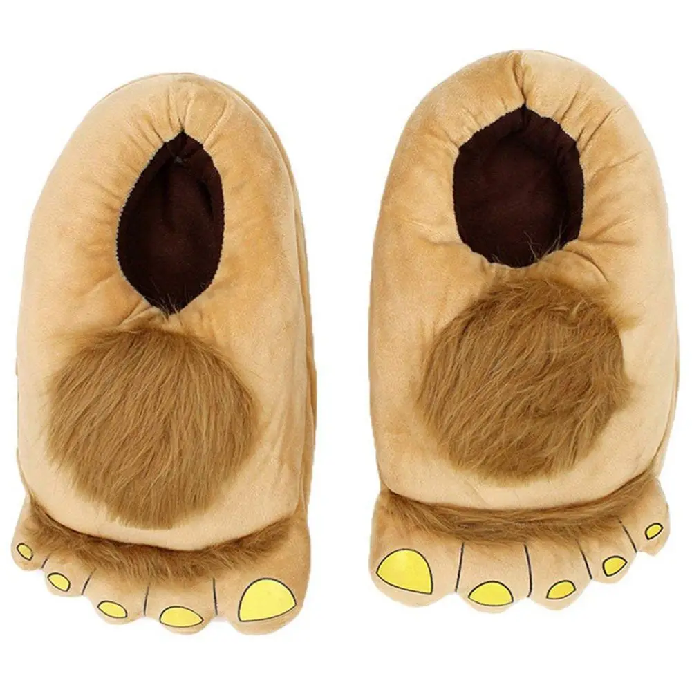 

Cottons Cartoon Feet Slippers Soft Household Thermal Shoes Indoor Novelty Plush Slippers Winter Warm