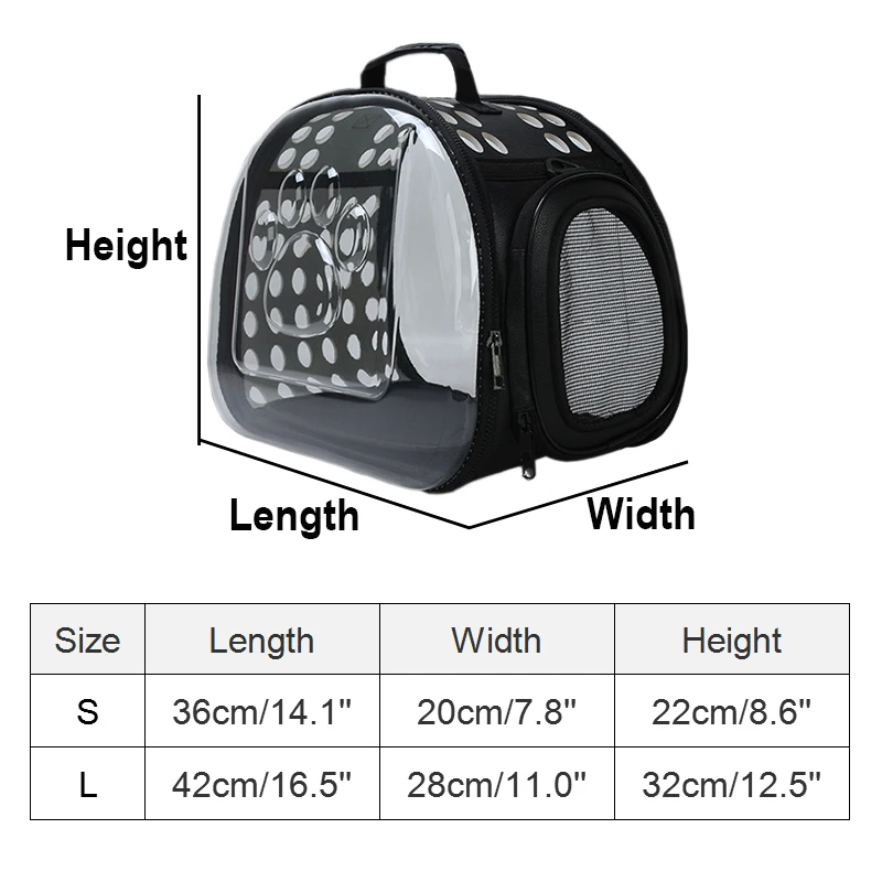 Прозрачная сумка для переноски домашних животных для маленьких собак, щенков, кошек, уличная дорожная сумка для домашних животных, складная переноска для собак