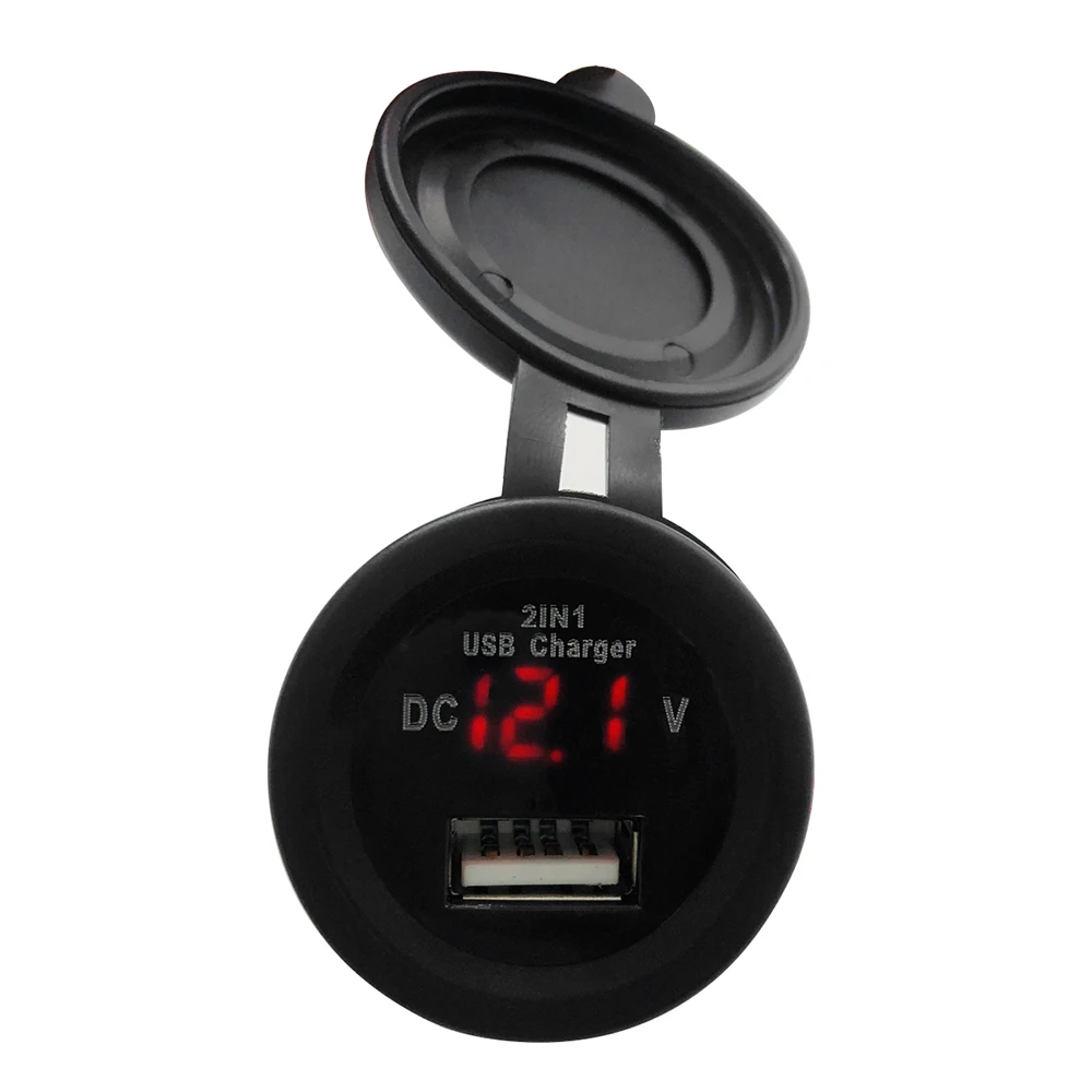 12V 24V 2.1A с цифровой светодиодный вольтметр USB Автомобильное зарядное устройство