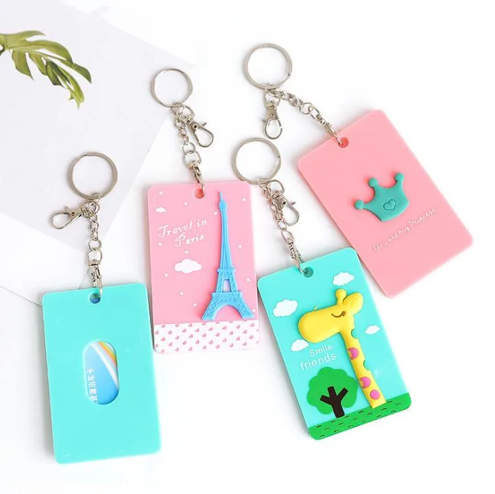 

1pcs PVC Badge Holder & Accessories ID Card Holder Credit Card Bus Card Case Cartoon Panda Card Box Stationery