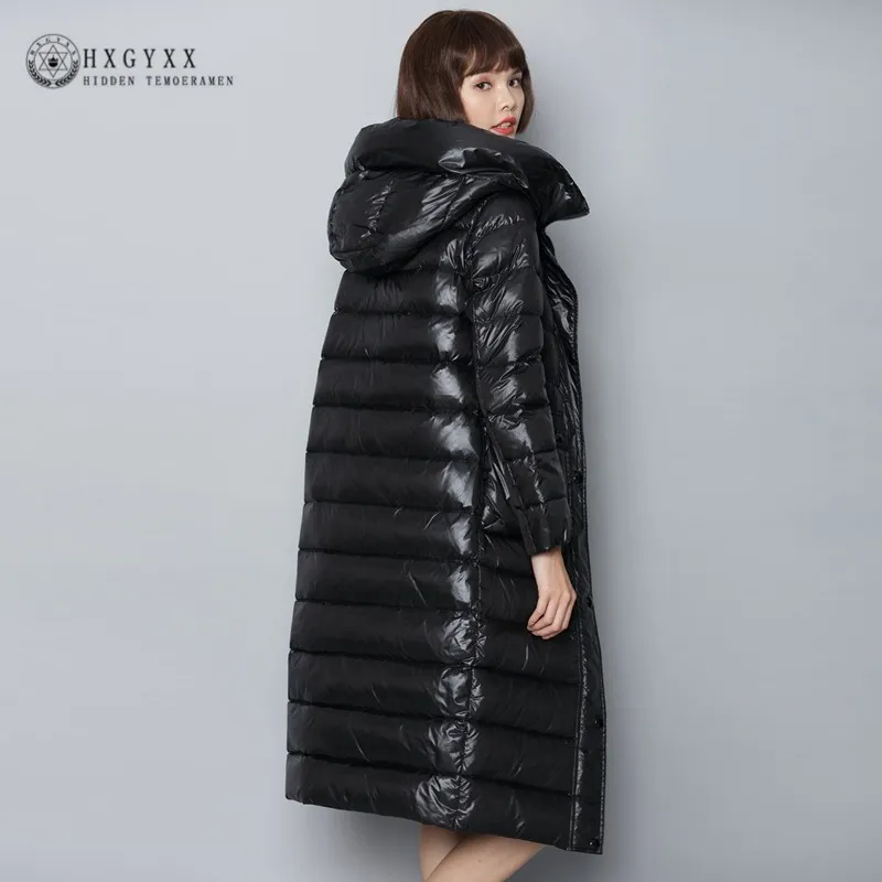 

90% White Duck Down Jacket Woman Winter Feather Coat Long Black Warm Outerwear 2019 Slim Down Parka Light Female Clothing Okd551