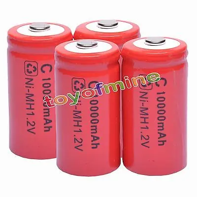 2/4/5/6/8/10 шт. C размер 1 2 В 10000 мАч ni mh аккумуляторная батарея Красный|rechargeable battery|battery