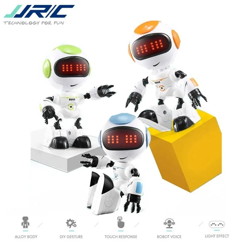 JJRC R9 RC роботы рубиновое сенсорное управление DIY жесты мини смарт-озвученный сплав робот игрушка синий розовый оранжевый желтый для детей подарок