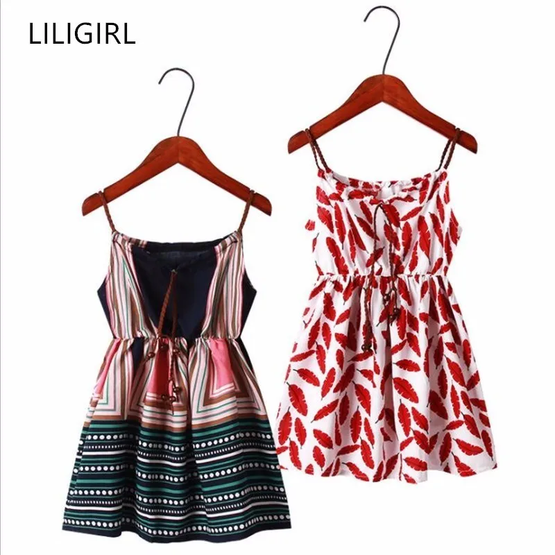 LILIGIRL/модное хлопковое пляжное платье для маленьких девочек детские платья на