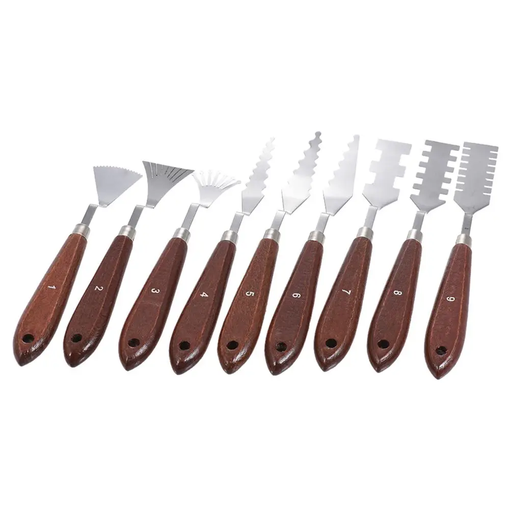 

WORISON 9 pcs Palette Knives Painting Mixing Scrapers Spatula Art Tools Set for Oil Painting Special Effects Artist accessorie