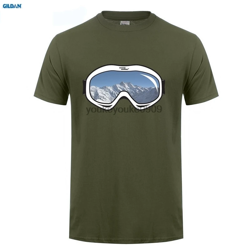 GILDAN Skier Goggles T-SHIRT Him Her Mountain Snowboard Skiinger Skiser Funny Gift Birthday Loose Short Sleeve Mens T Shirts | Мужская