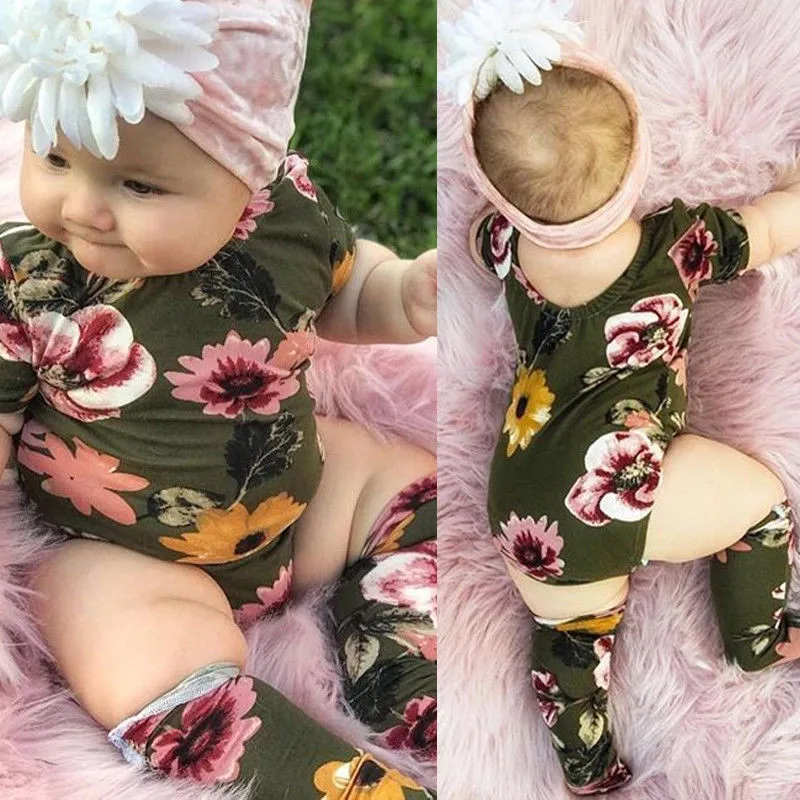 

Lovely Newborn Infant Kid Baby Girls Bodysuit Jumpsuit Stocking Outfit Clothes Set