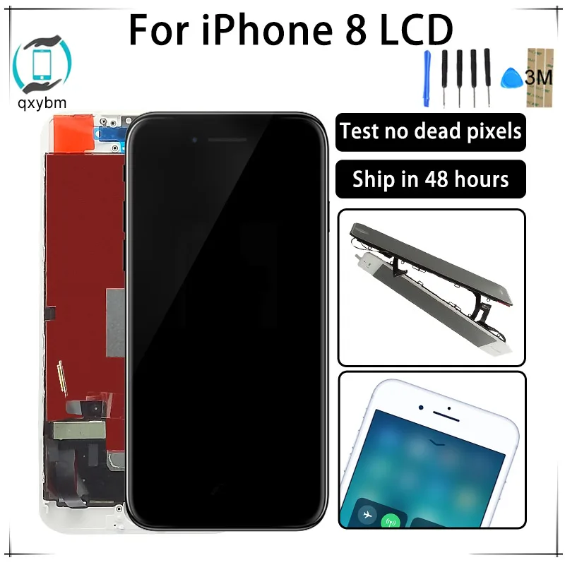 

Screen LCD For iPhone 8 Lcd Display Touch Screen Assembly Replacement Good 3D touch Digitizer 100% Good Work White Black 10pcs