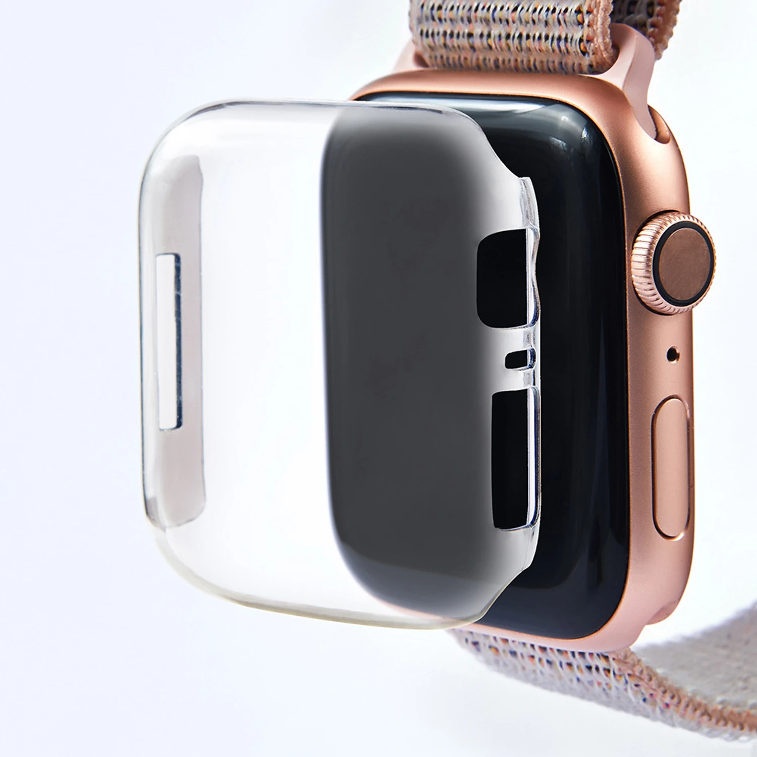 Модный прозрачный противоударный мягкий защитный чехол Besegad из ТПУ для Apple Watch iWatch