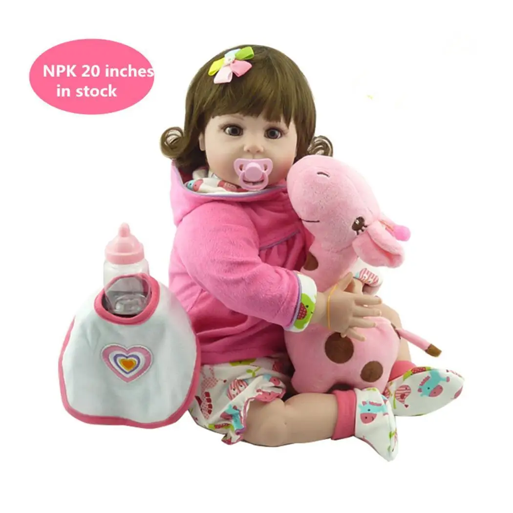 

Kids Soft Silicone Realistic With Clothes Reborn Collectibles, Gift, Playmate 2-4Years Pink Baby Doll Unisex