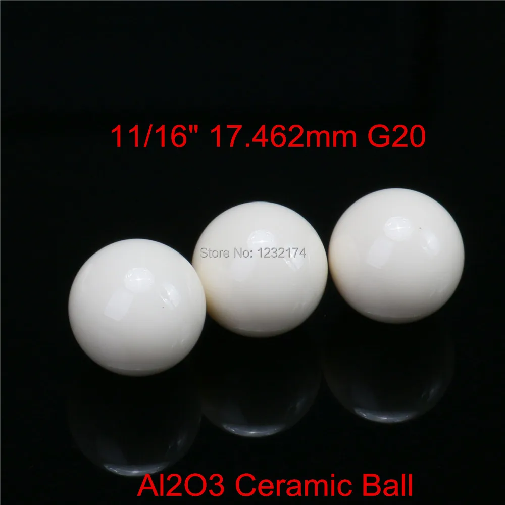 

11/16"17.462mm Alumina Oxide Ceramic Ball Al2O3 G20 5PCS Used for Pump/Valve/Flow-Meter/etc. 17.462mm Ceramic Ball