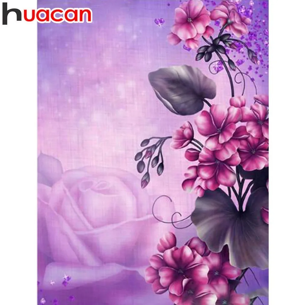 

HUACAN 5D DIY Diamond Painting Embroidery Diamond Mosaic Cross Stitch Rhinestones Full Square Flower Decor Home Gift Handmade