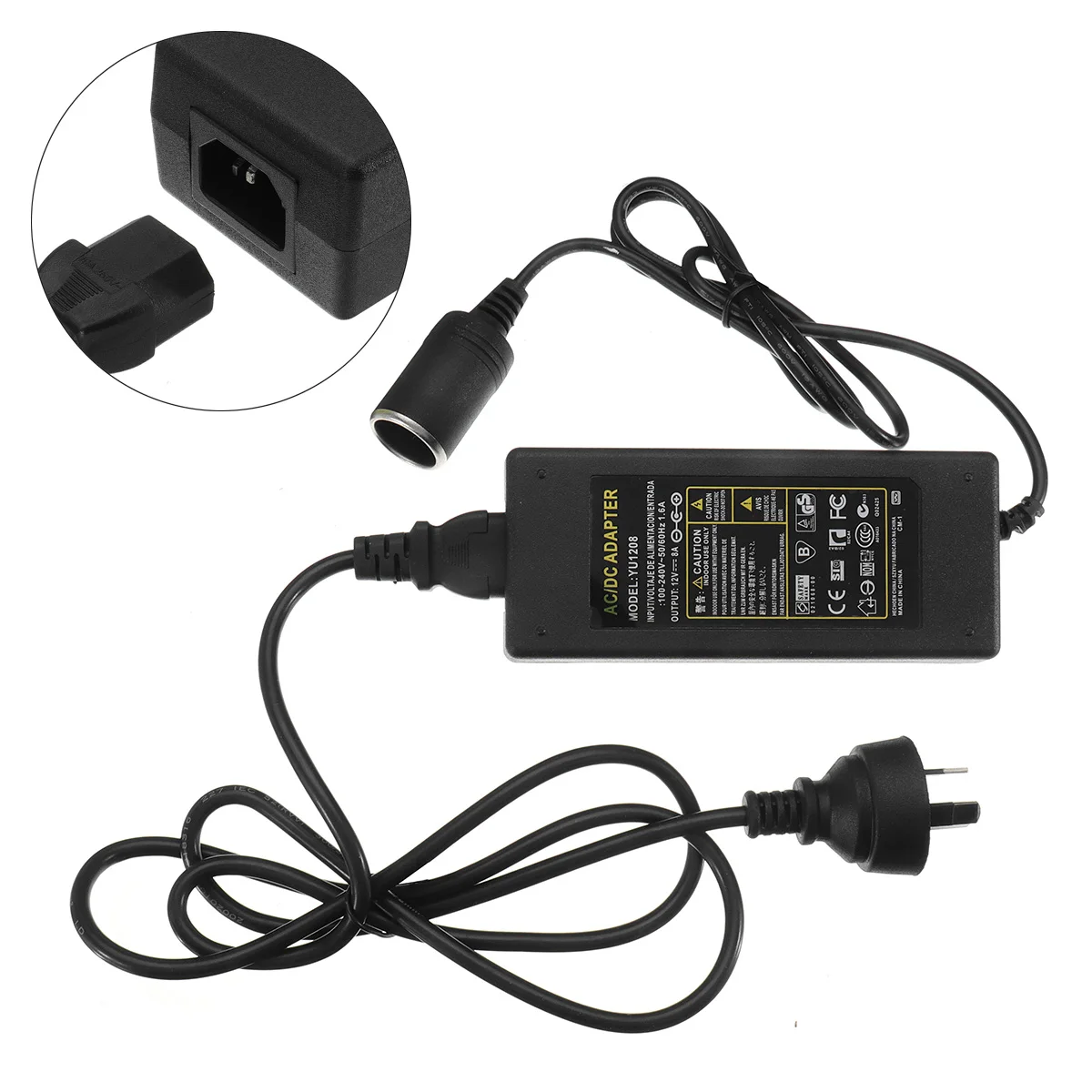

AC 110-240V to DC 12V 8A Cigarette Lighter Socket Power Adapter Charger AU Plug Power Supply Switch Lighting Transformer