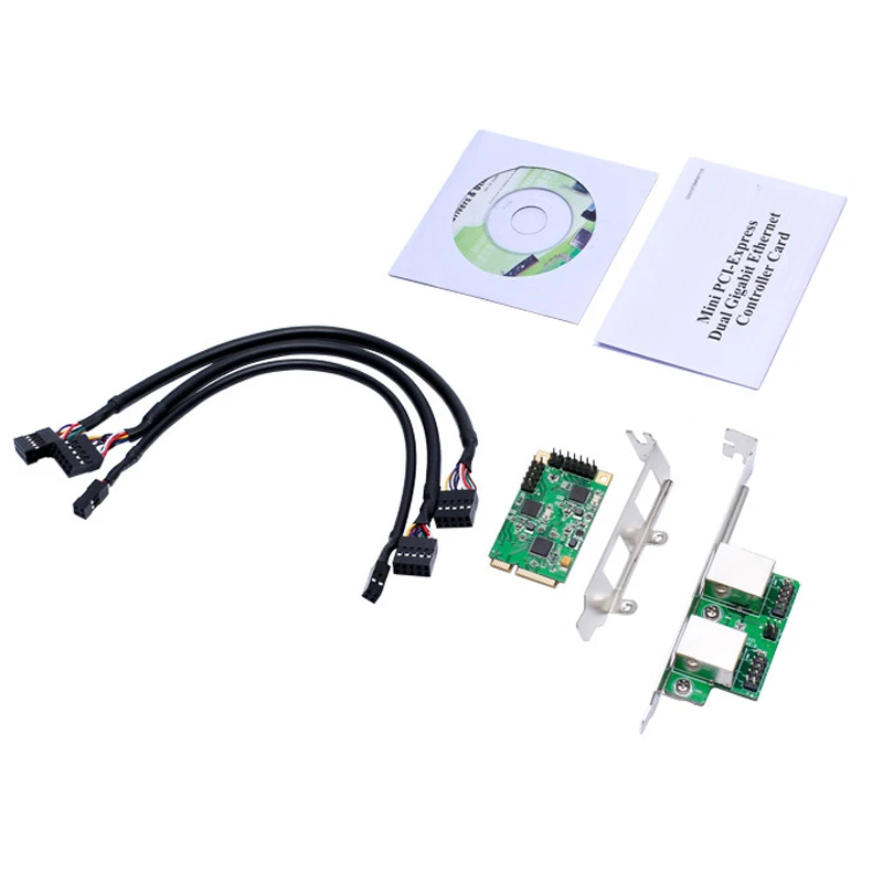 Mini PCIE 2 порта гигабитная сетевая карта PCI express Ethernet Lan Карта 1000 М адаптер со