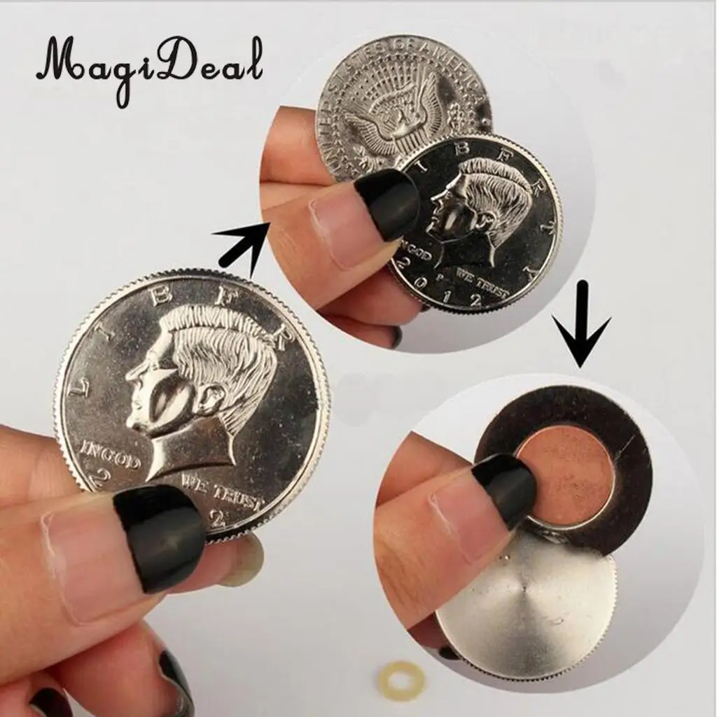 

2pcs Magnetic Flipper Coin Simulation Dollar for Magician Accessory Trick Props