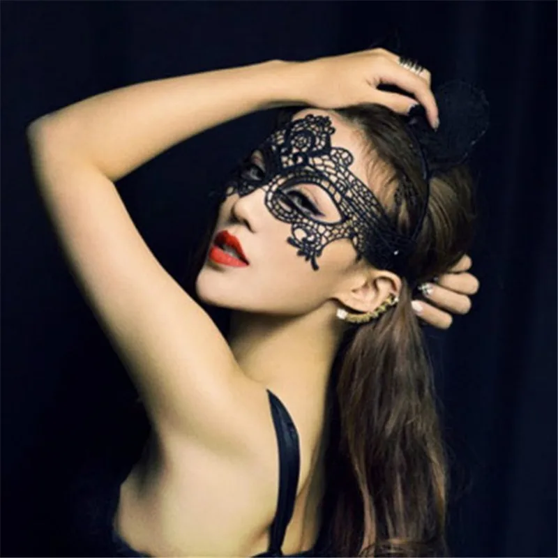 Новинка; Лидер продаж для девочек Женская обувь, Распродажа Черный Sexy Lady кружева маска вырез глаз для маскарада вечернее изящное платье
