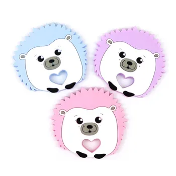 

2019 Baby Teether Silicone Teeth 5pcs Diy Pacifier Clip Cartoon Cute Hedgehog Latest Baby Products Food Gradetoy