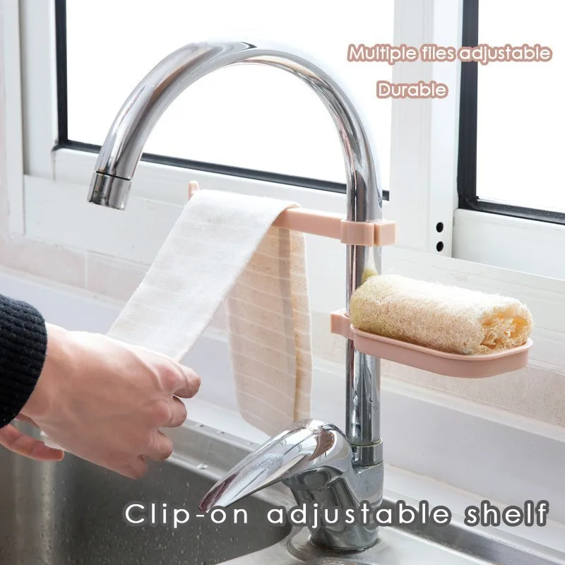 

Clip-on adjustable shelf Multipurpose soap dish Water Tap holder Towel Sponge Dishcloth articles Frame bathroom products