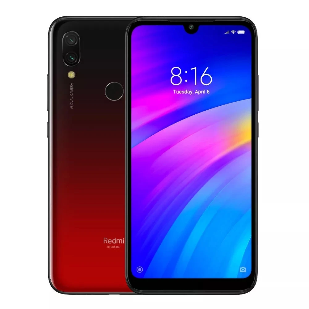 النسخة العالمية Xiaomi Redmi 7 3 GB RAM 64 GB ROM أنف العجل 6.26 بوصة المزدوج كاميرا خلفية 632 الثماني النواة 4G جديد الهاتف الذكي في المخزون