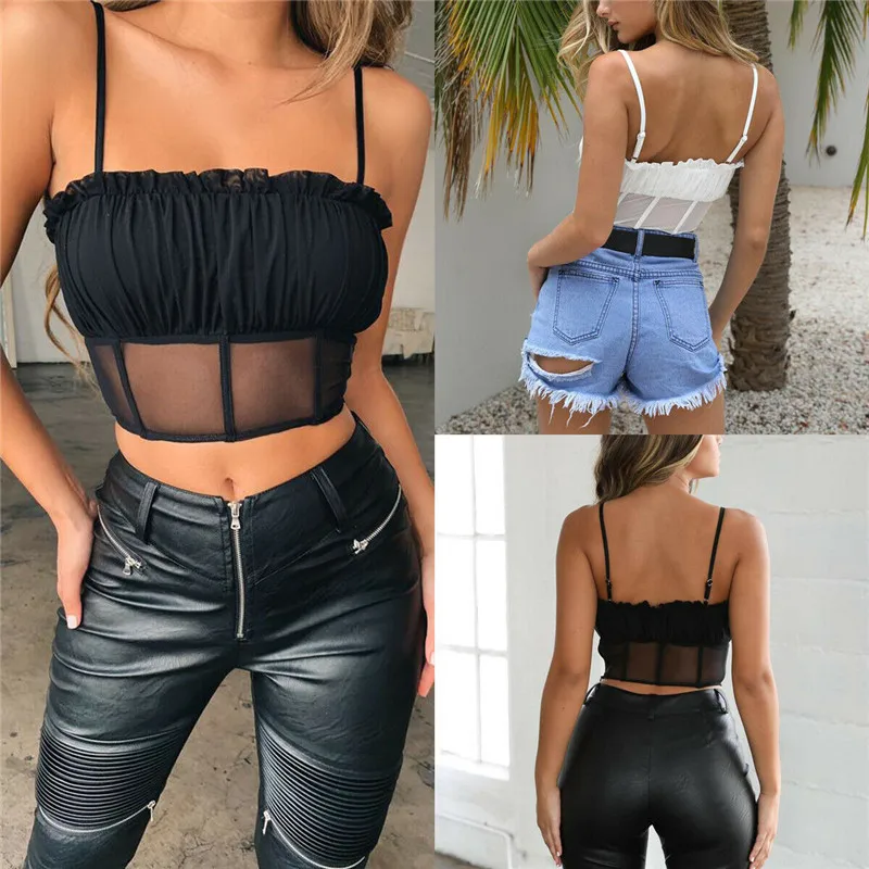 

Womens Bralette Camis Vest Casual Crop Top Tank Tops T-Shirt Blouse Shirt