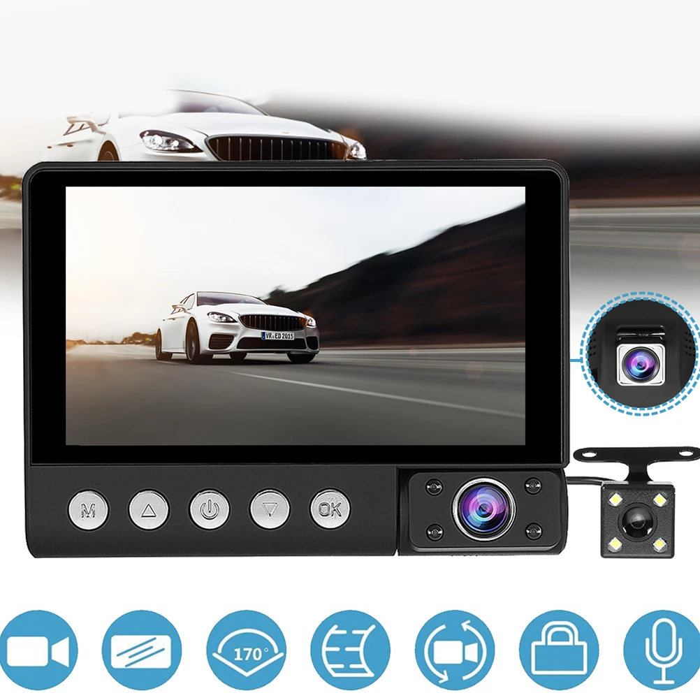 1Pcs HD Screen Dash Cam Durable Recorder  With Suction Cup G-Sensor Motion Detection Dash Cam Accessories