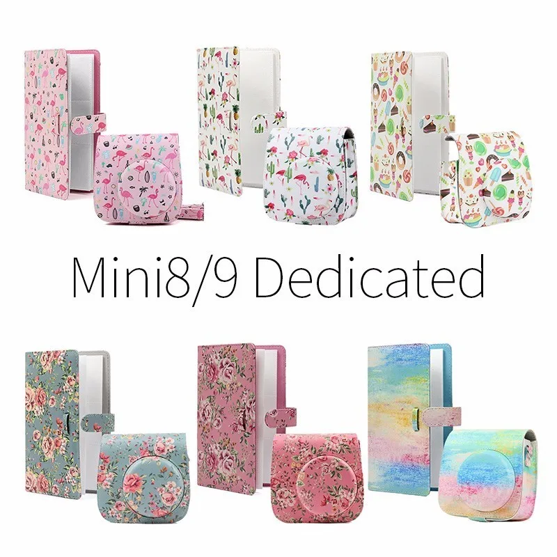 Защитный чехол для камеры CAIUL Fujifilm Instax Mini 8 9 из искусственной кожи с 96 карманами 3