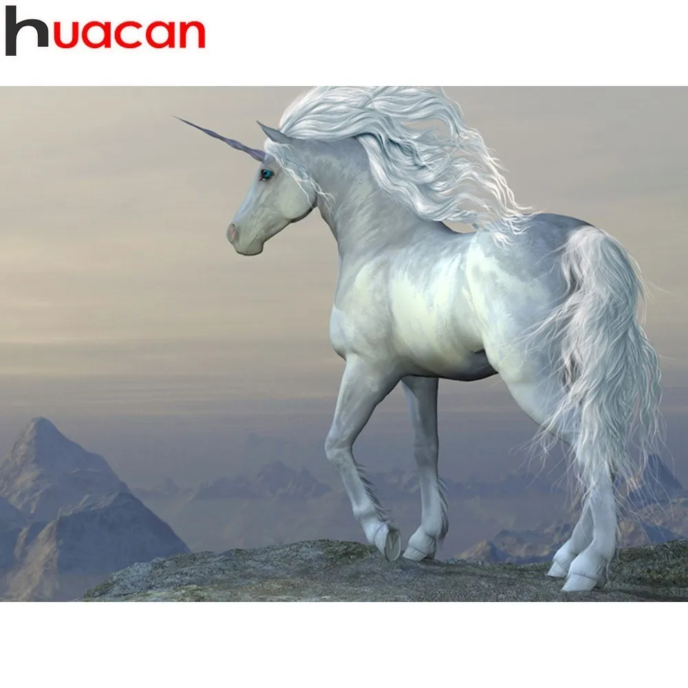 

HUACAN 5D DIY Diamond Painting Full Square Horse Diamond Embroidery Animal Home Decoration Mosaic Picture Of Rhinestone