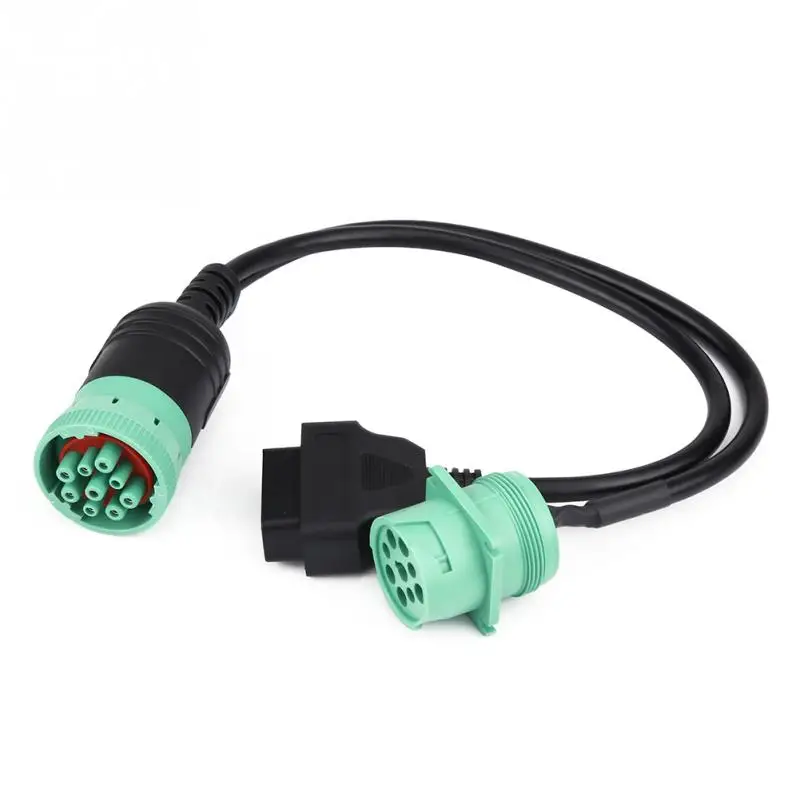 9 Pin к OBD2 Интерфейс грузовик y кабель адаптер OBDII Y сплиттер 16Pin папа женскому J1939
