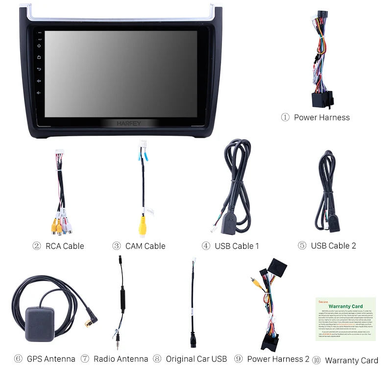 Discount Harfey for VW Volkswagen Polo 2012-2015 9" Android 8.1 Car Audio Stereo GPS Navigation with 1080P Video Bluetooth car Radio SWC 3
