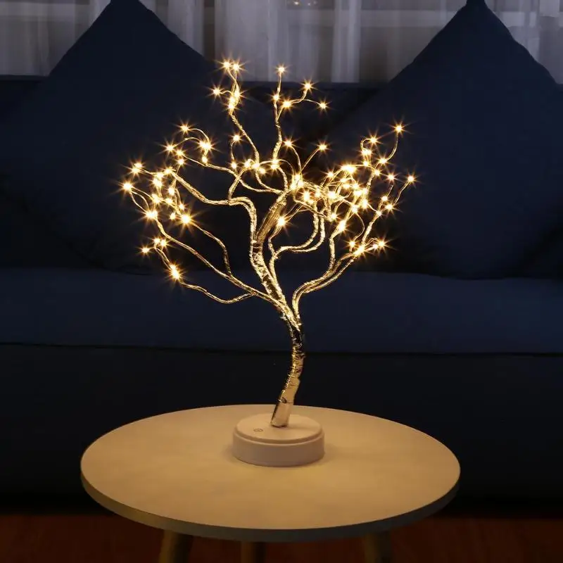 

Creative Touch Tree Branch LED Light Indoor Bedroom Decor Lighting Lamp With gold 36LED silver 108LED warm white lighting color