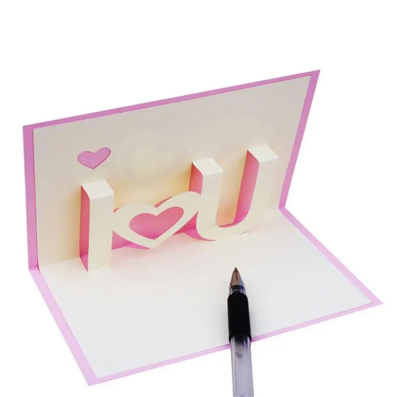  3D I LOVE YOU Pop Up Greeting Cards Happy Birthday Lover Valentines Anniversary - 32949831453