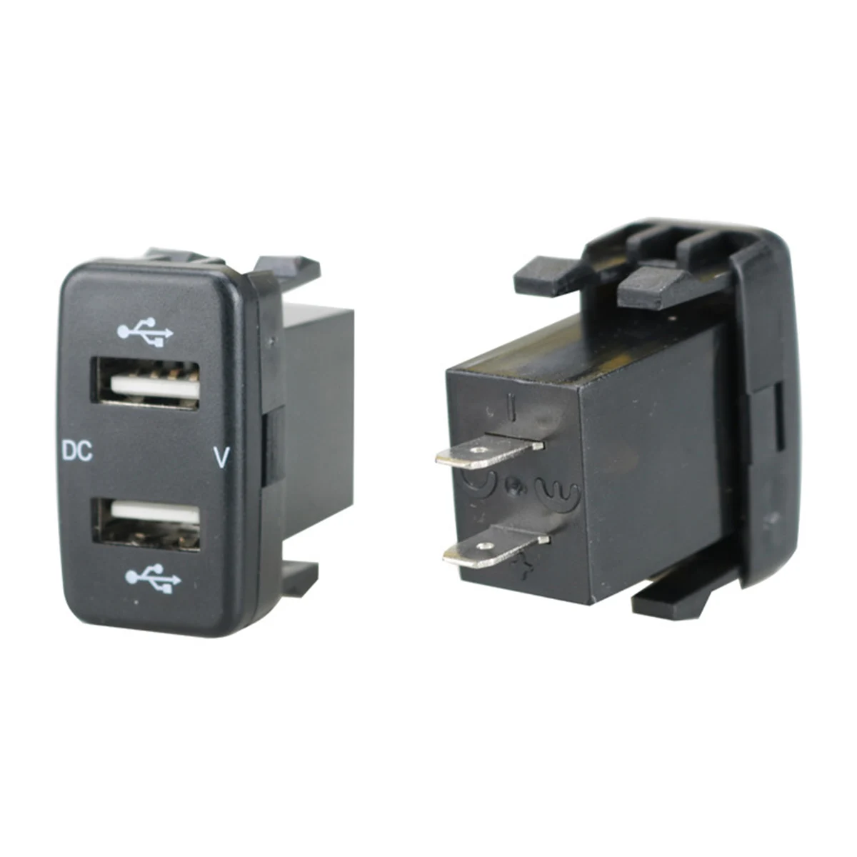 Автомобильное зарядное устройство с двумя USB портами вольтметр кабель 60 см 12 24 В 4