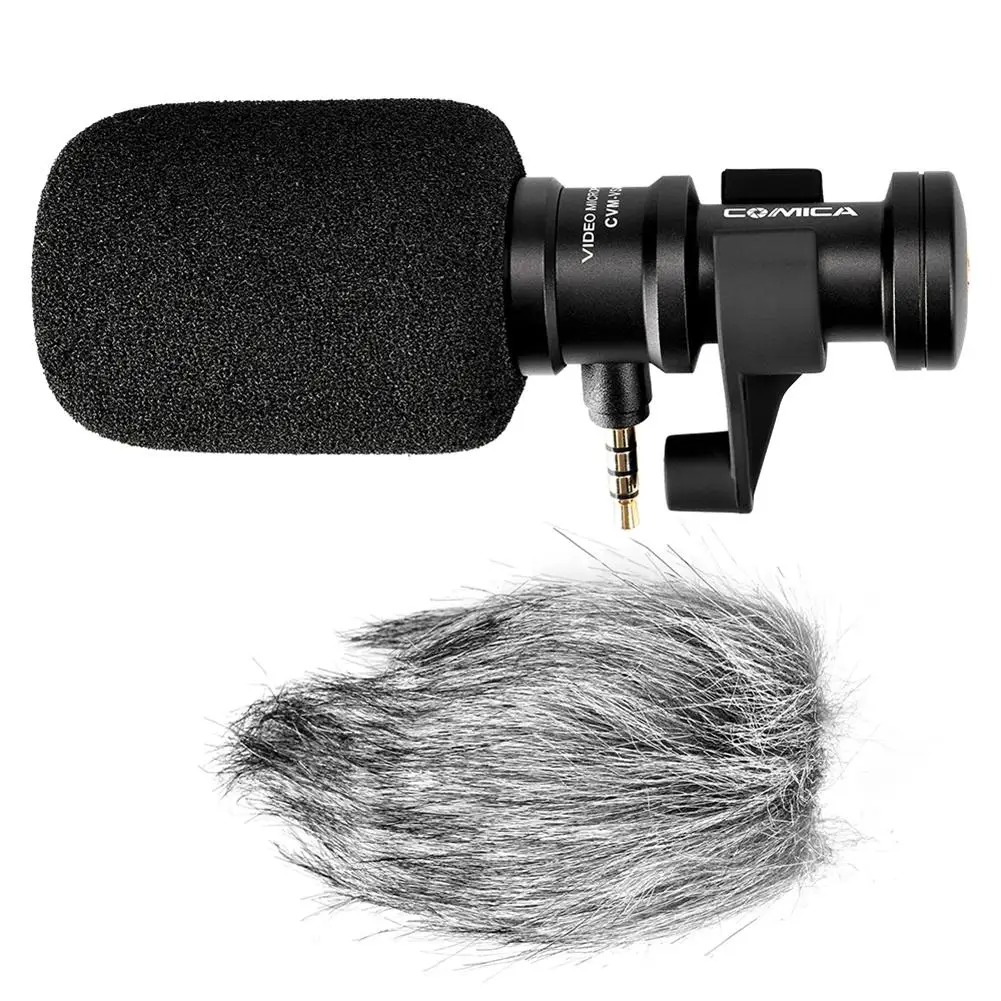 

CVM-VS08 Mobile Phone Directional Cardioid Microphone For IPhone Samsung Smartphone With Wind Muff Rotated Phone Stand