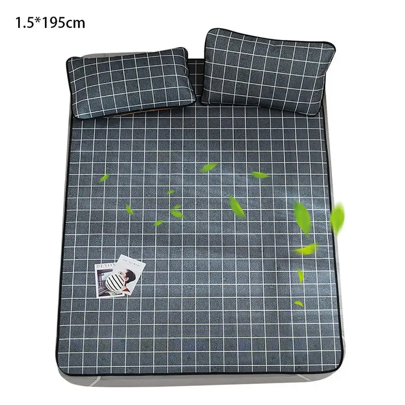 

3PCS Summer Printing Viscose Fiber Mat Set Single Double Folding Mat Cooling Breathable Comfortable Sleep Seat Pad Durable